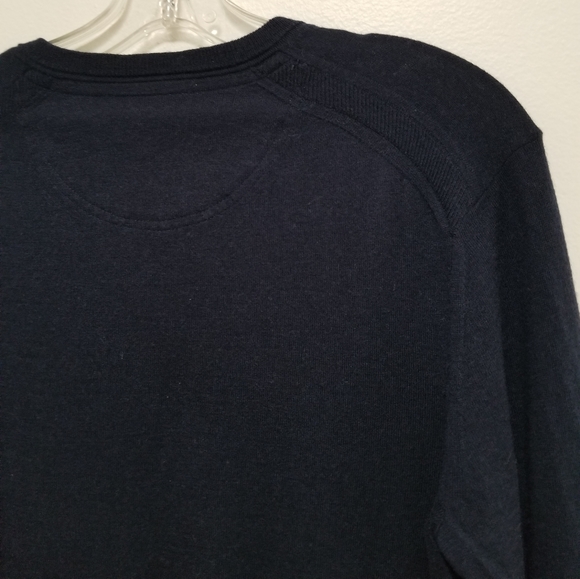 Ted Baker London Mens Navy Blue V-neck Wool Cashmere Sweater Fine Knit Medium - Picture 9 of 11